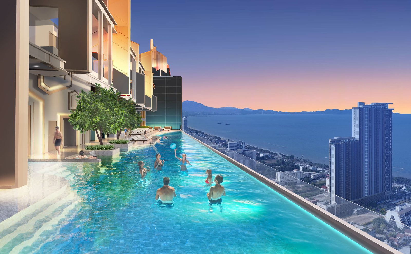 วิวไร้ขอบจากสระว่ายน้ำบนดาดฟ้า