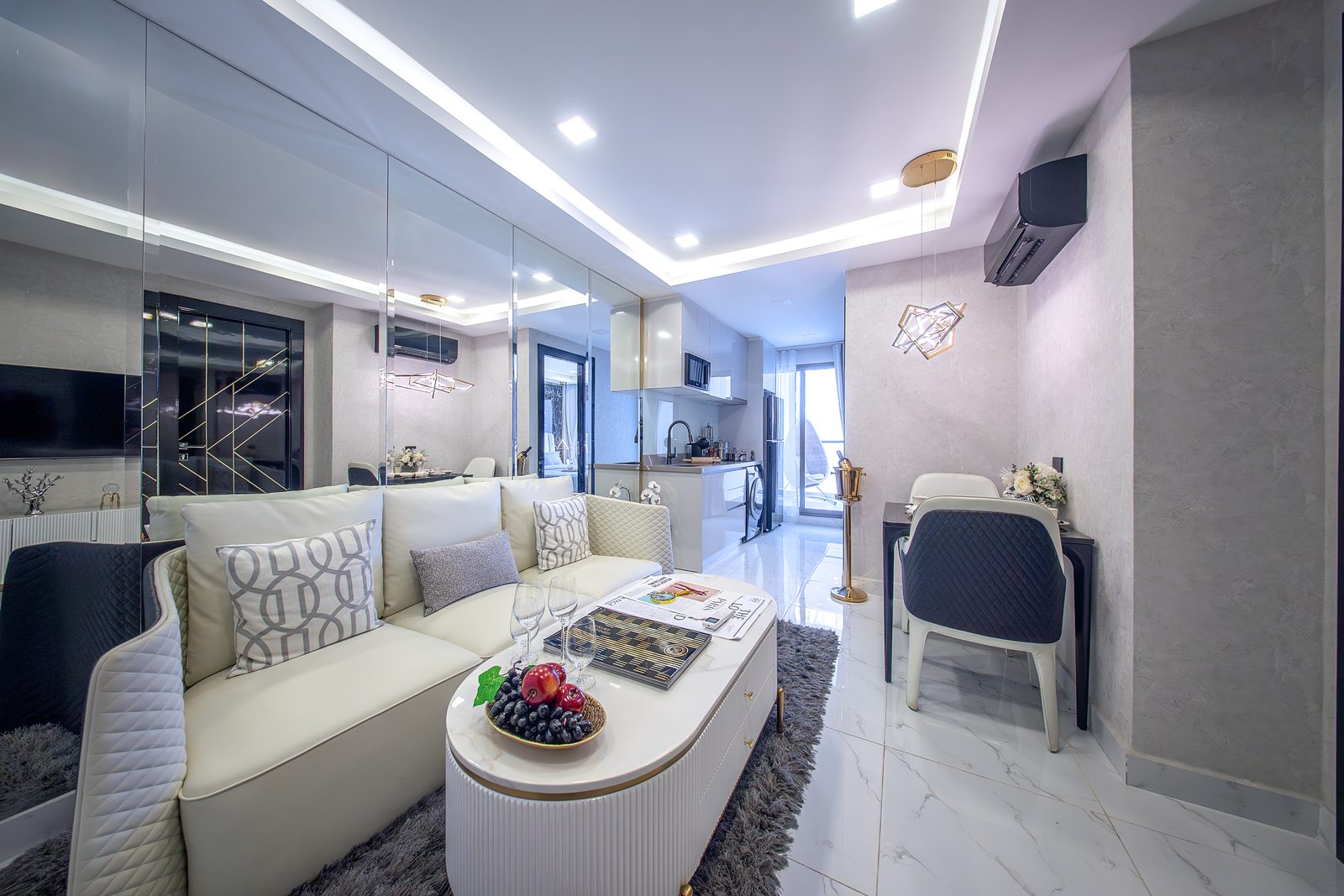 ห้องตัวอย่างจริง 1 ห้องนอน 43.5 ตร.ม. – ห้องนั่งเล่น